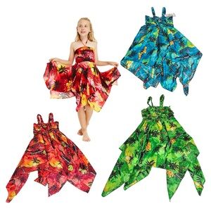 Ocean blue Tropical Kids Sun Dress lot of 3